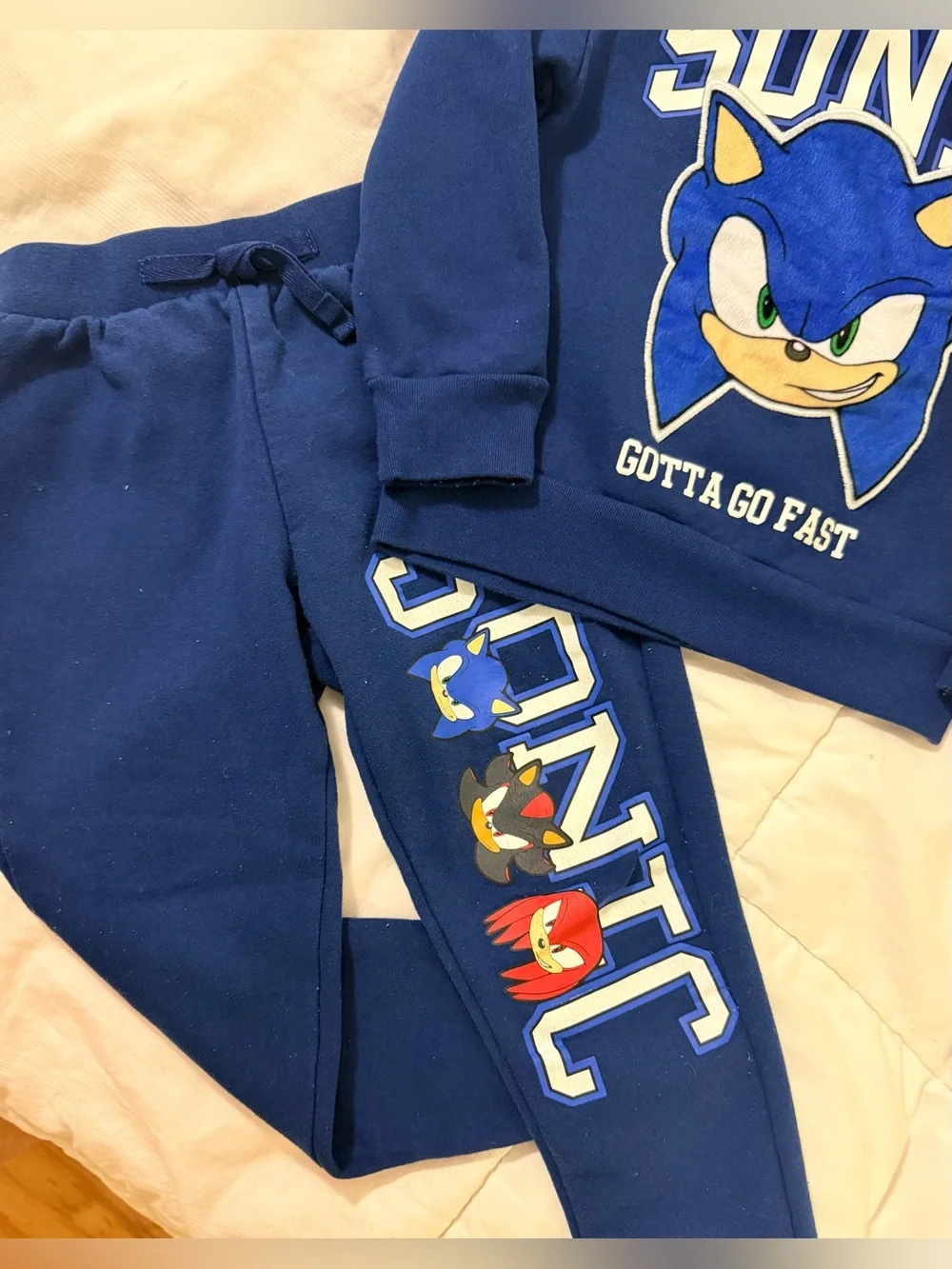Kids Sonic the Hedgehog sweatsuit jogger size 4/5. navy